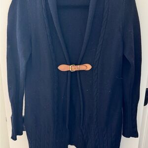 Brooks Brothers Black Cardigan with Tan Buckle